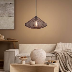 Zwarte industriële hanglamp staal, Agnese