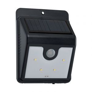 Zwarte buitenlamp op zonne energie Zora, kunststof, IP44