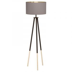 Bruine moderne driepoot vloerlamp, Anish, hout