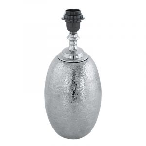 Nikkelen retro tafellamp zonder kap aluminium, Abdel, met schakelaar