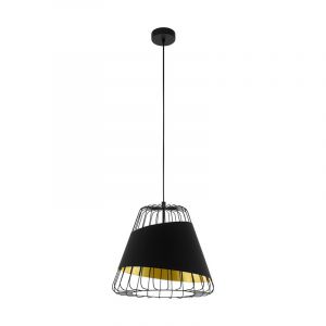 Zwarte retro hanglamp metaal, Joost