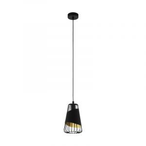 Zwarte retro hanglamp metaal, Joost