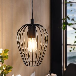 Zwarte industriële hanglamp metaal, Kitana