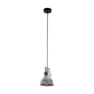 Grijze industriële hanglamp staal, Angelina