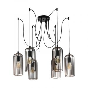 Zwarte industriële hanglamp staal, Silje