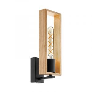 Zwarte moderne wandlamp, Elroy, staal