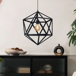 Zwarte industriële hanglamp metaal, Agnita