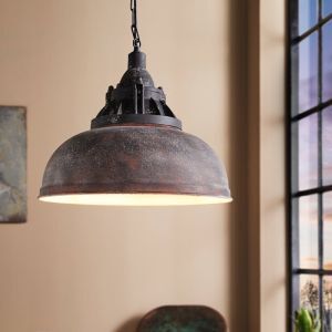 Bruine landelijke hanglamp metaal, Ajdin