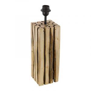 Landelijke tafellamp Kick Hout Bruin