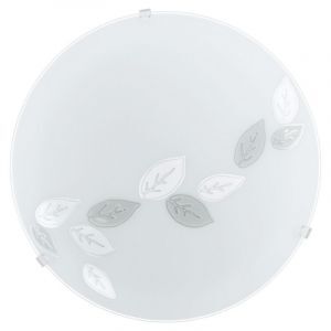 Witte plafonnière glas, Bada, bladeren