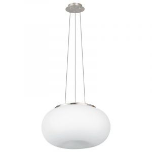 Nikkelen design hanglamp glas, Skyler