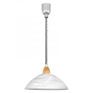 Witte klassieke hanglamp glas, Brandon
