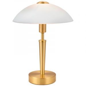 Gouden klassieke tafellamp glas, Miam, met touchdimmer