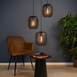 Zwarte industriële hanglamp staal, Pietro