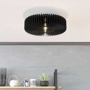 Zwarte moderne plafonnière hout, Muna