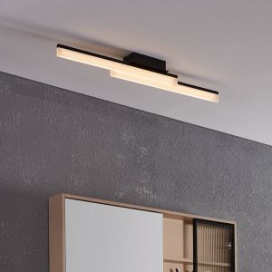 Zwarte moderne badkamer plafondlamp aluminium, Michelle, 11W, 3000K LED, IP44