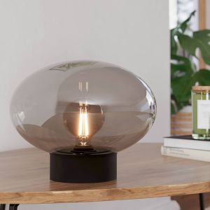 Grijze design tafellamp glas, Kirstin, met schakelaar