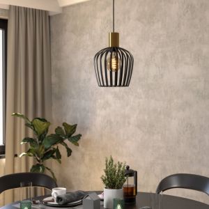 Zwarte industriële hanglamp staal, Insaf
