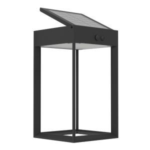 Zwarte buiten wandlamp op zonne-energie kunststof, Hubrecht, 6,5W, 4000K LED, IP65