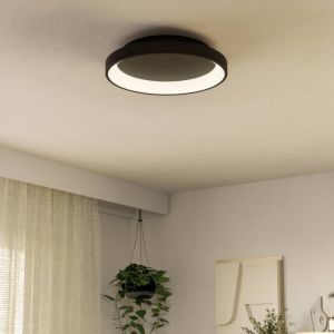 Zwarte plafondlamp, Shauni, 12W, warm tot koud wit verstelbare LED, met afstandsbediening