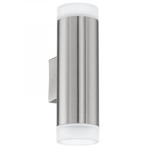 Zilveren moderne up down wandlamp kunststof, Marlies, IP44