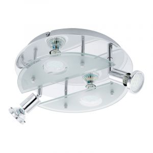 Chromen design plafondspot glas, Lusie