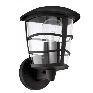 Zwarte moderne buitenlamp kunststof, Inas, IP44