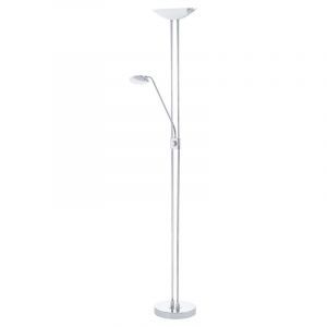 Chromen design staande leeslamp glas, Brava, 20W, 3000K LED, met schakelaar