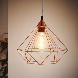 Koperen industriële hanglamp metaal, Costel
