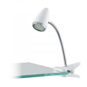 Witte klemlamp Silvie, kunststof