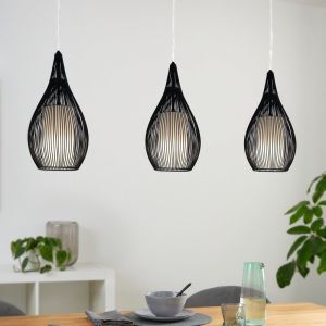 Zwarte moderne hanglamp glas, Maritima