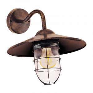 Koperen buitenlamp staal, Alyena, IP44