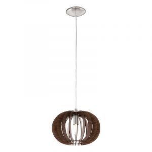 Bruine landelijke hanglamp hout, Kiran