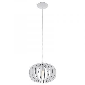 Witte landelijke hanglamp hout, Kiran