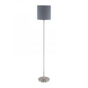 Grijze moderne vloerlamp stof, Abano, met schakelaar