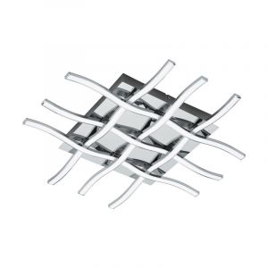 Chromen moderne plafondlamp staal, Arantxa, 36W, 3000K LED