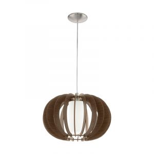 Bruine landelijke hanglamp hout, Kiran, 40 cm