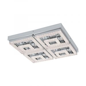 Chromen moderne plafondlamp kunststof, Arjo, 48W, 3000K LED