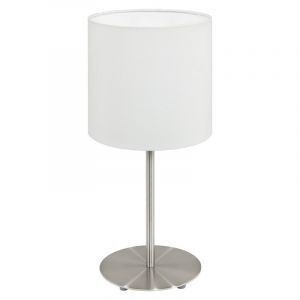 Witte moderne tafellamp stof, Abano, met schakelaar