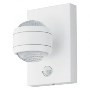 Witte buiten wandlamp met bewegingssensor kunststof, Bastien, IP44