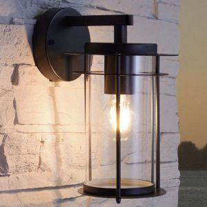 Zwarte buitenlamp glas, Bijou, IP44