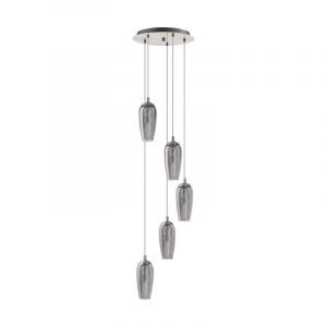 Nikkelen design hanglamp glas, Olcay