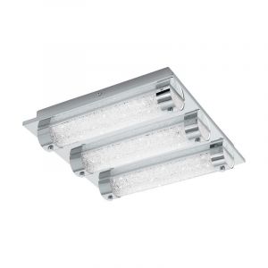 Chromen design plafondlamp glas, Iris, 7W, 4000K LED, IP44