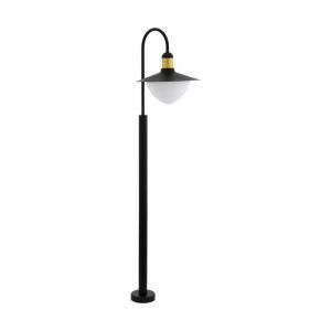 Moderne staande buitenlamp Jaylano Gegalvaniseerd Staal Zwart/Goud