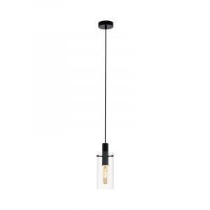 Zwarte moderne hanglamp glas, Jovanni