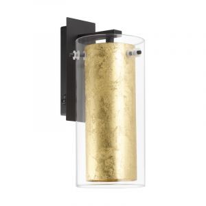 Zwarte moderne wandlamp staal, Barceno, met schakelaar