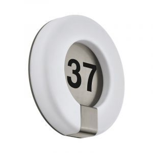 Huisnummer met verlichting kunststof, Evin, 15W, verstelbare LED, IP44, met afstandsbediening