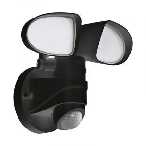 Zwarte buitenlamp met bewegingssensor Joselien, kunststof, IP44