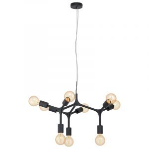 Zwarte moderne hanglamp staal, Anjana