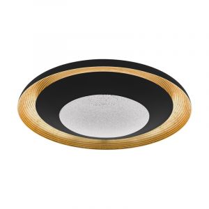 Zwarte moderne plafonniere, Maddy, kunststof, met verstelbare lichtkleur